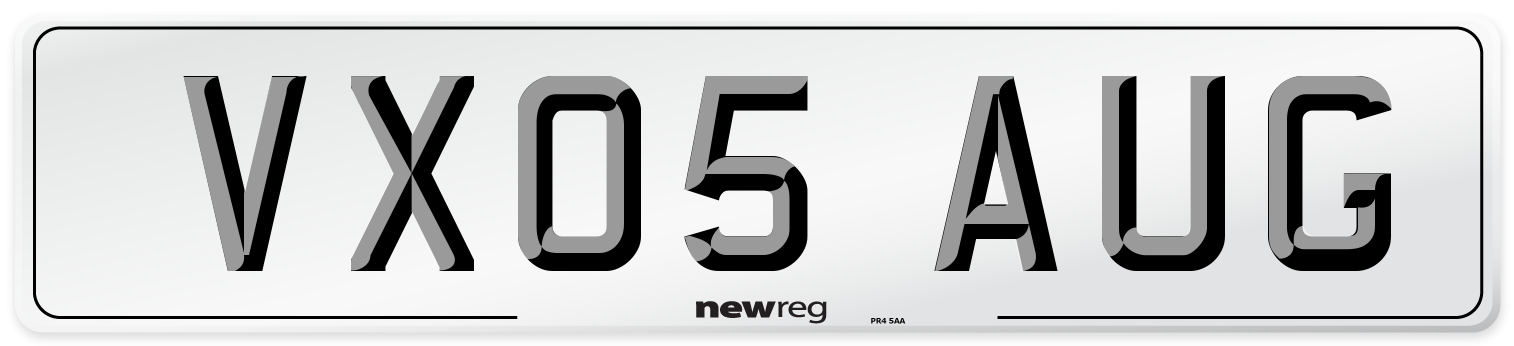 VX05 AUG Number Plate from New Reg